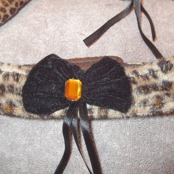 5 Piece Plush Leopard Kitty Cat Costume Headband Cuffs Tail Choker Cosplay - Picture 3 of 6